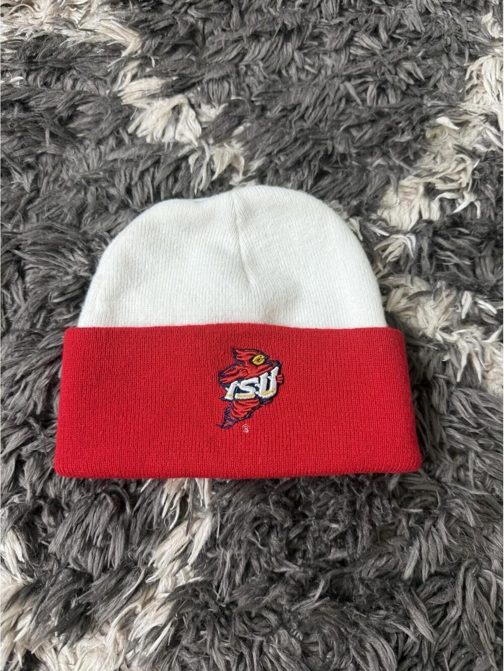 Vintage Iowa State Cyclones Beanie Hat Twin Enterprise Red Embroidered